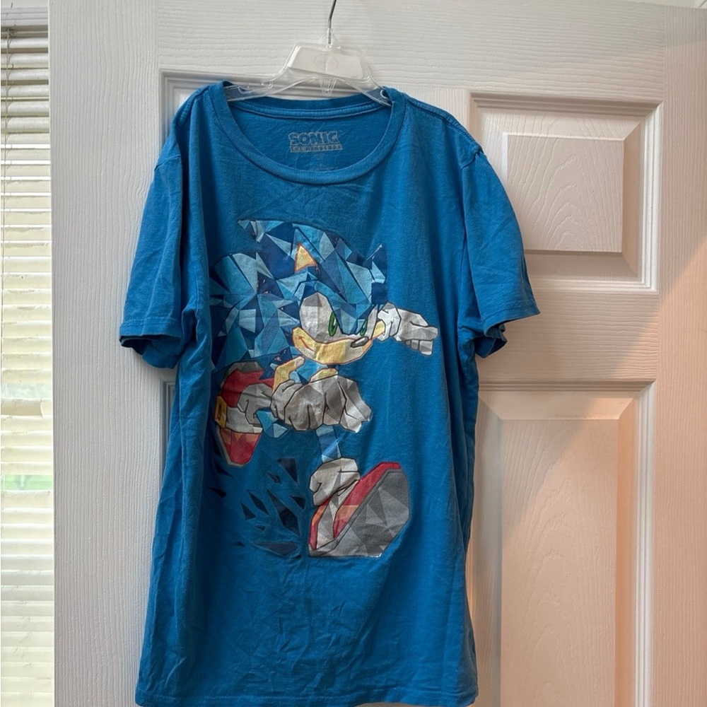 Sonic the Hedgehog Blue Graphic T-Shirt kids XL good condition